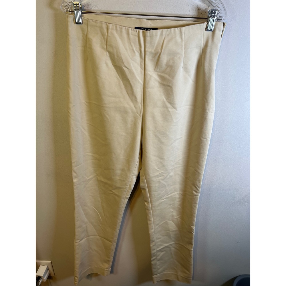 Chaps Womens Trousers Side Zip High Rise Beige Size 12